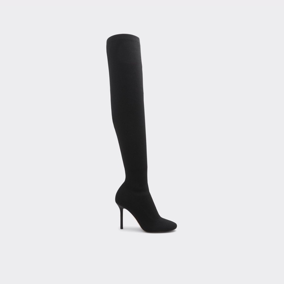 ALDO Black Suede Stiletto Boots - Picture 7 of 10